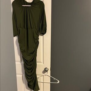 Chic Long Sleeve Olive Dress